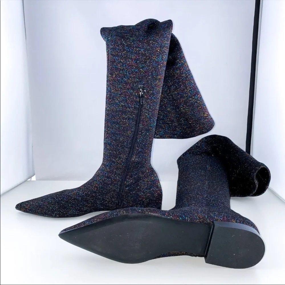 Zara Black Over the Knee Boots - Picture 3 of 7